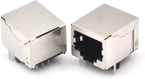 Vista 3 de Treedix 10 unids/set red Ethernet blindado RJ45 8P8C solo puerto de red 8P 8C hembra conectores de zócalo 8pin para PCB