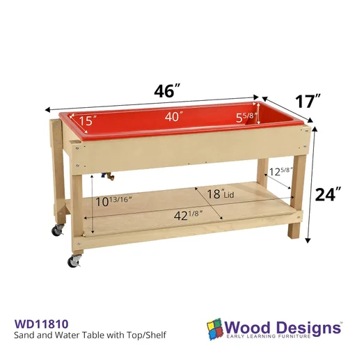 Vista 3 de Wood Designs WD11810 mesa para agua o arena con recipiente superior