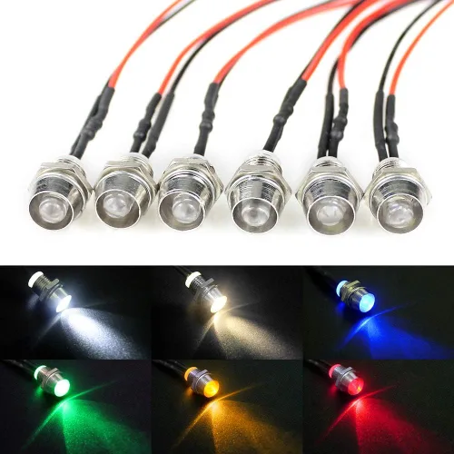 Vista 5 de 18 luces LED indicadoras DC12V para tablero direccional ultra brillante de 0.315 in, bombillas LED piloto lámpara de señal para coche, camioneta