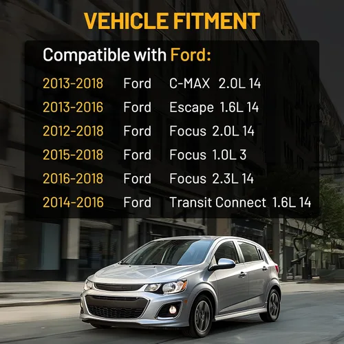 Vista 4 de Depósito de Rebosamiento de Expansor de Refrigerante 603-382 Compatible con 2013-2018 C-MAX 2013-2016 Escape 2012-2018 Focus 2014-2016 Transit