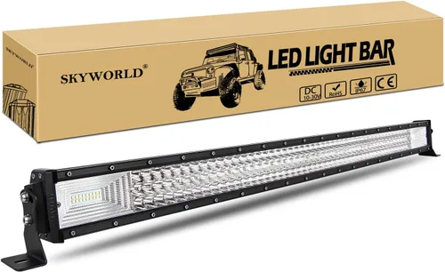 Vista 12 de SKYWORLD 22 pulgadas 270 W triple fila 7D LED barra de luz de trabajo Spot Flood Combo Beam DC 12V-24V 6000K impermeable vehículos todoterreno 4x4