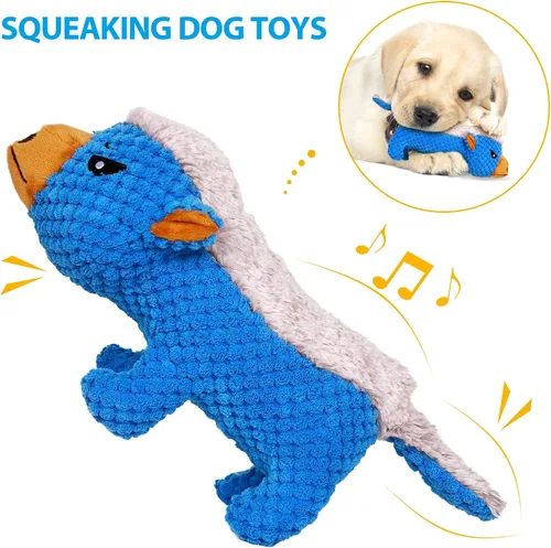 Vista 2 de IOKHEIRA Juguetes de peluche para perros para masticadores agresivos, juguetes chirriantes indestructibles para perros con papel arrugado, juguetes