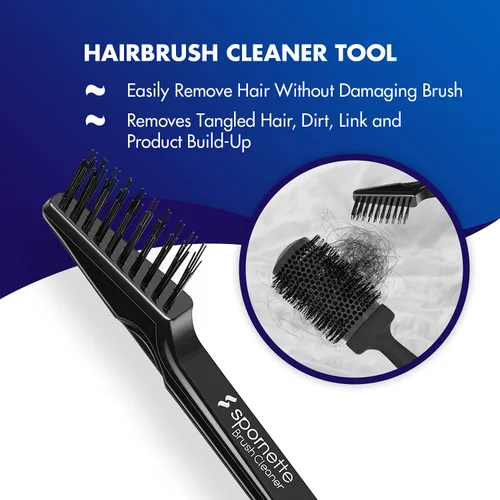 Vista 5 de Spornette Ion Fusion Vent Brush 176 Bundle con limpiador de cepillo para el cabello