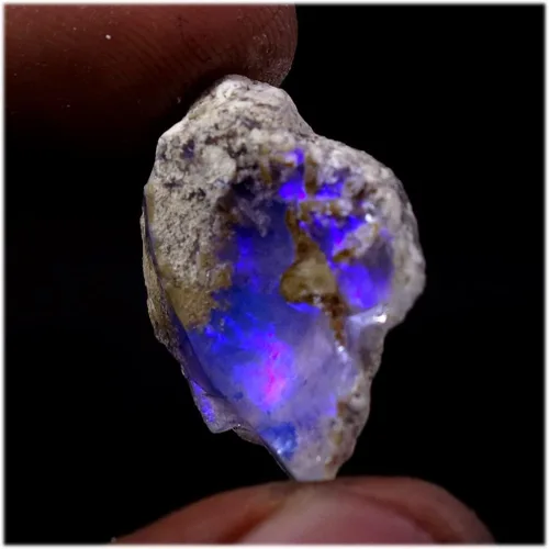 Vista 4 de Tindi 15.95 ct 100% A+ piedra natural etíope Welo Ópalo áspero, cristal crudo, piedra natal de octubre, piedra preciosa para hacer joyas, ópalo