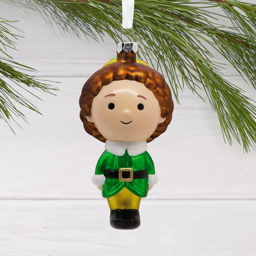 Vista 5 de Hallmark Elf Buddy The Elf - Adorno navideño, vidrio soplado