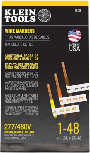 Vista 10 de Marcadores Klein Tools 56250, números del 1 al 48