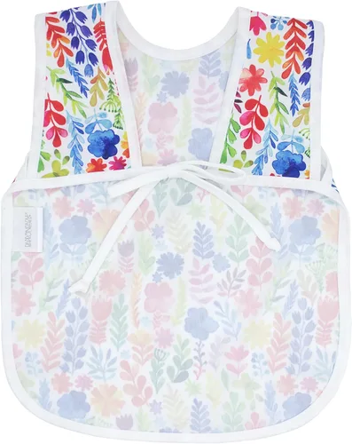 Vista 3 de BapronBaby Babero de destete con diseño floral de acuarela arcoíris para Arco iris acuarela floral
