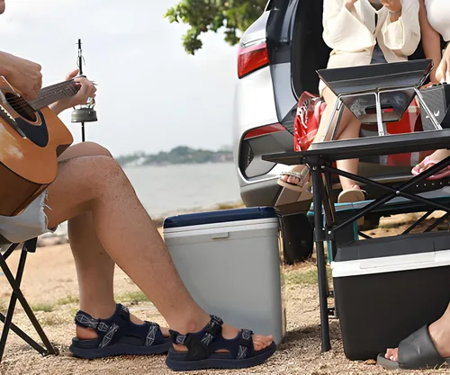 Vista 6 de ONCAI Sandalias de senderismo para hombre, sandalias de senderismo para hombre, sandalias de playa de malla transpirable y sandalias deportivas