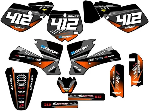 Vista 5 de 2002-2008 SX 65 SURGE Black Senge Kit de base gráfica compatible con KTM