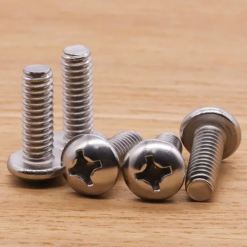 Vista 4 de Tornillo de máquina de cabeza cilíndrica #2-56 x 1/4", ranurado Phillips, acero inoxidable 304 18-8, acabado brillante, rosca completamente