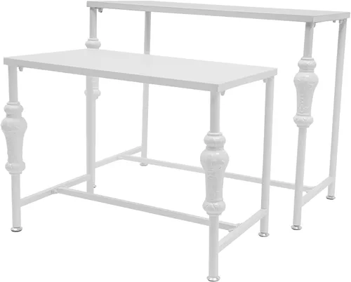Vista 8 de Industrial Retail Display Tables, Set of 2 Standing Clothing Shoes Display Rack Adjustable Feet Boutique Display Table for Retail Store, Hotel