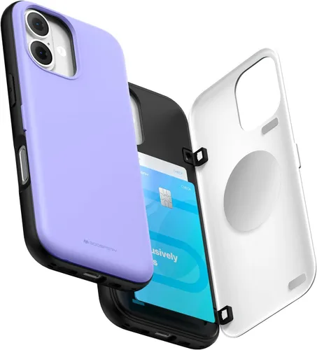 Vista 11 de GOOSPERY Parachoques magnético para puerta compatible con iPhone 15, funda con tarjetero, cartera con cierre magnético automático, protector de Azul