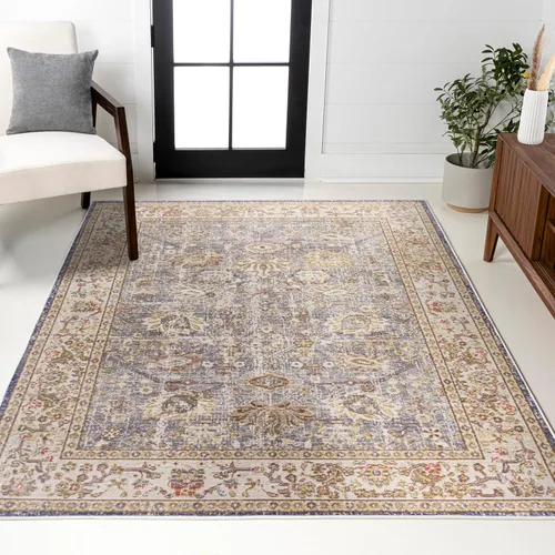 Vista 12 de JONATHAN Y Alba Modern Faded Peshawar - Alfombra para interiores, 3 x 5 pies, de transición, tradicional, fácil de limpiar para sala de estar