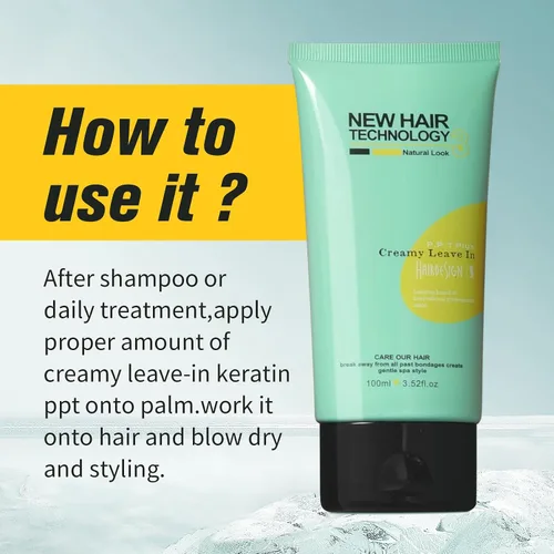 Vista 8 de Acondicionador ligero sin enjuague de proteína de queratina para colágeno seco dañado, reparación profunda, tubo acondicionador de cabello