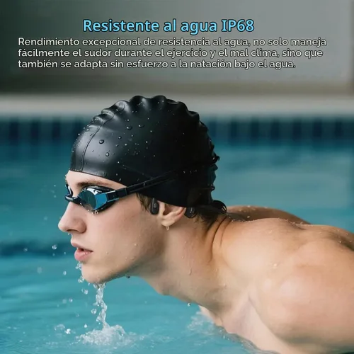 Vista 3 de Auriculares de natación de conducción ósea inalámbricos Auriculares submarinos IPX8 Auriculares Bluetooth impermeables Auriculares Bluetooth