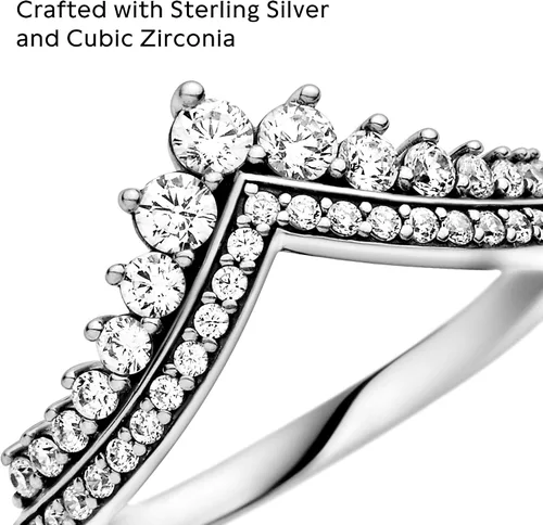 Vista 3 de Pandora Anillo de espoleta de princesa apto para una princesa moderna Anillo de tiara para mujer Anillo de capas o apilable Regalo para ella