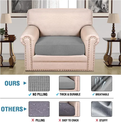Vista 359 de H.VERSAILTEX Fundas de Cojín de Asiento Individuales Super Elásticas Fundas de Sofá Fundas de Cojín de Sofá Fundas Deslizables Juegos Tela de Sarga