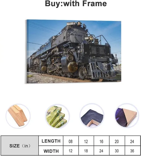 Vista 5 de Union Pacific 4014 - Póster de lona de tren de locomotora para niño grande, decoración de dormitorio, paisaje deportivo, oficina, habitación