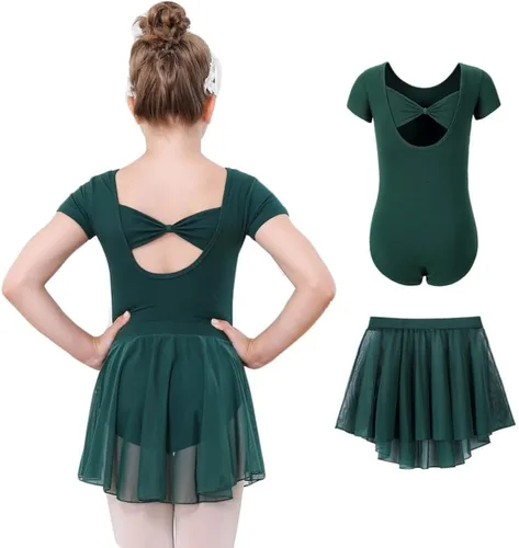 Vista 8 de DIPUG Girls Ballet Leotards with Removable Skirt Toddler Dance Dress Combo Negro