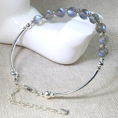 Vista 2 de Jan&Dee Manual Original Labradorite Moonstone Crystal Bracelet