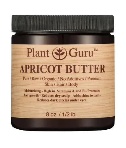 Vista 4 de Mantequilla corporal de albaricoque 4 oz. 100% pura cruda fresca natural prensada en frío. Piel, cabello, crema hidratante de uñas, cremas