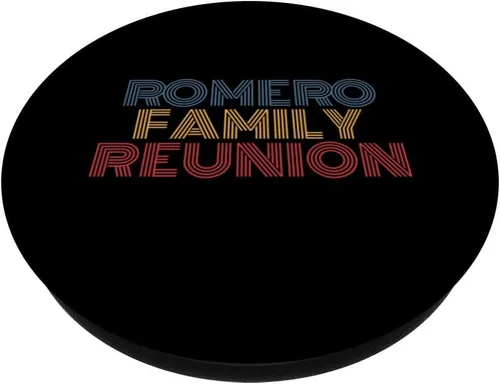 Vista 2 de Romero Family Reunion Apellido Nombre personalizado Retro PopSockets Intercambiable PopGrip