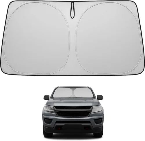 Vista 215 de Proadsy Parasol para parabrisas Rivian R1S 2022-2025 2026 de 4 capas plegable, protector de parasol frontal que bloquea los rayos UV, mantiene