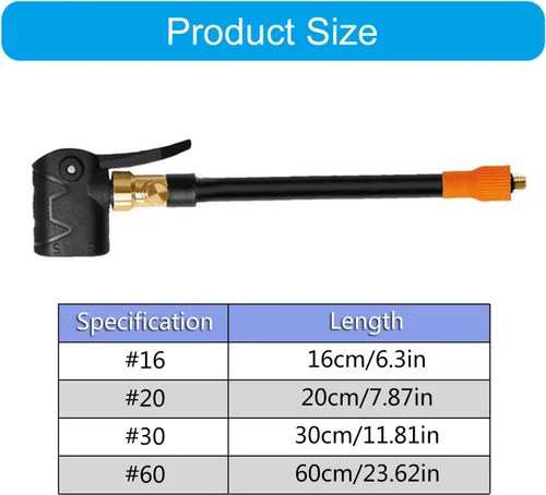 Vista 3 de Tubo de extensión de accesorios de compresor de aire de manguera extendida con adaptador de portabrocas de aire, manguera infladora de neumáticos No