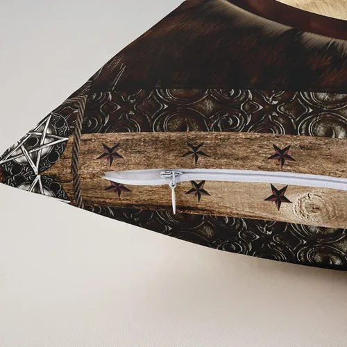Vista 5 de Erosebridal Funda de almohada de vaca de 16 x 16 pulgadas, funda de almohada con estrella del oeste de Texas para vaquera, funda de cojín vintage