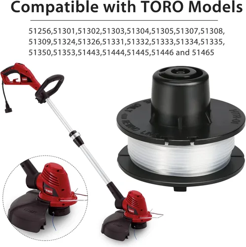 Vista 5 de THTEN 88175 - Carrete de recortadora de 30 pies y 0.065 pulgadas, compatible con Toro 51256, 51301, 51302, 51303, 51304, 51305, carrete de repuesto