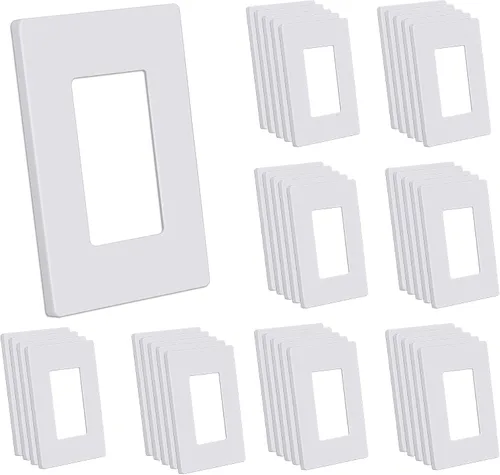 Vista 28 de CML Placa de Pared Decorativa Negra de 4 Posiciones Sin Tornillos, Paquete de 4 Placas de Interruptor de Luz y Cubierta Frontal para Receptáculo
