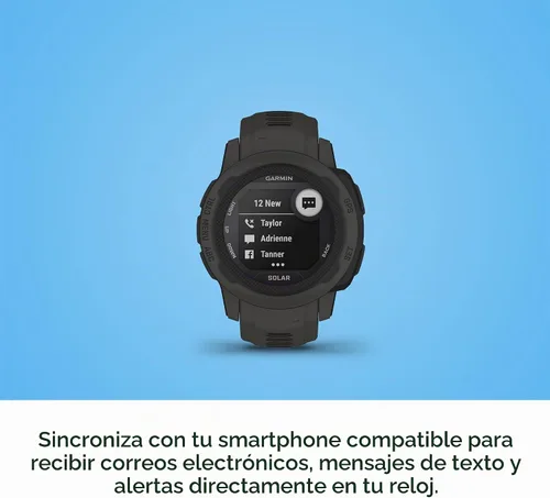 Vista 6 de Garmin Instinct 2S Solar, reloj resistente para exteriores de menor tamaño con GPS y con capacidad de carga solar, construido para todos los Grafito