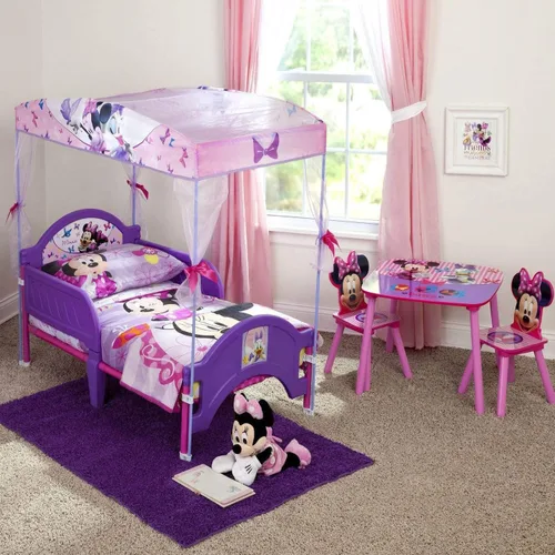 Vista 4 de Delta Children - Juego de mesa y sillas para niños con diseño de Disney Minnie Mouse, set de 3 piezas (incluye 2 sillas) - Ideal para hacer