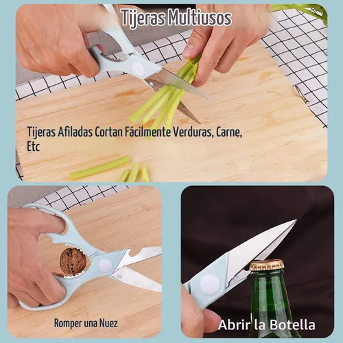 Vista 3 de Juego de tablas de corte Magicorange para viajes, 4 piezas, juego portátil mini de tablas de cortar de plástico para camping y cuchillo de acero