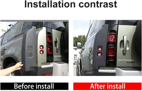 Vista 3 de YIWANG ABS negro luz trasera cubierta protector para Land Rover Defender 90 110 2020-2022 coche exterior Accesorios
