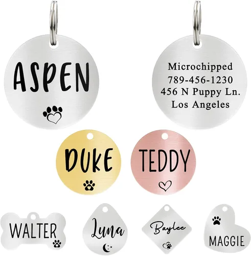 Vista 13 de Ultra Joys Etiqueta de identificación personalizada para perros y gatos