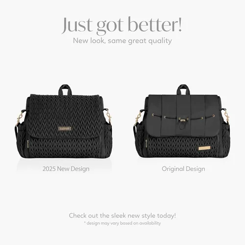 Vista 2 de Hannah & Sophia Belle - Mochila y bolsa convertible para pañales para bebé en color negro, tamaño grande, tapete cambiador resistente al agua