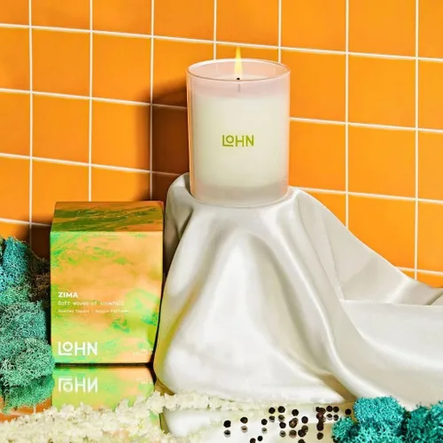 Vista 3 de Lohn Zima Mini vela perfumada, pequeña vela en tarro de lujo para el hogar, mezcla de cera de soja de larga duración, ingredientes limpios
