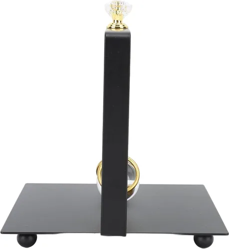 Vista 6 de Servilletero de metal con brazo pesado, servilletero de papel de hierro para mesa con asa, para el hogar, hotel, restaurante (negro)