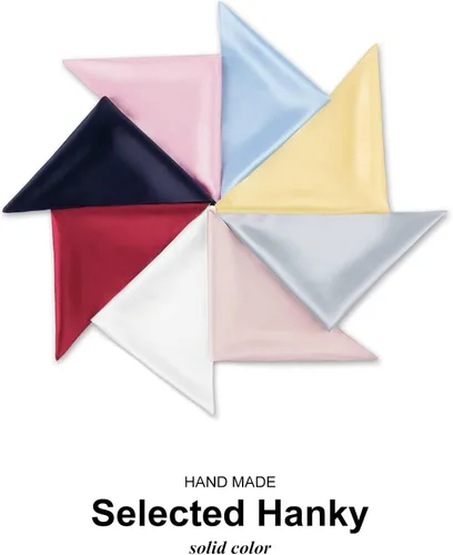 Vista 6 de Selected Hanky 100% Pure Silk Pocket Square Solid
