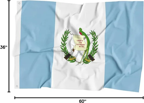 Vista 7 de Bandera de Guatemala Bandera Nacional de Guatemala Bandera Nacional de Fibra de Poliéster 3 x 5 Pies, Colores Brillantes y Bandera Anti-UV Fade