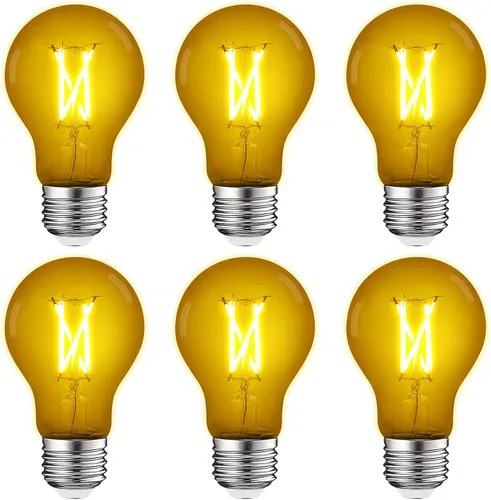Vista 19 de LUXRITE Bombilla LED A19 Edison verde, 4.5 W (equivalente a 60 W), filamento de vidrio de color, certificación UL, base estándar E26