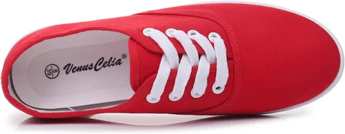 Vista 4 de VenusCelia - Tenis Rainbow de lona con agujetas, para mujer