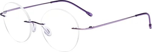 Vista 11 de Eyekepper Paquete de 3 lentes de lectura redondos de metal sin montura para mujeres y hombres, lectores circulares sin marco (azul/rojo/púrpura) +
