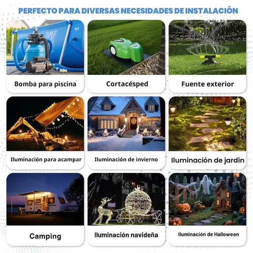 Vista 9 de [Paquete de 3] Flemoon - Cubierta de seguridad para cable de extensión para Almendra
