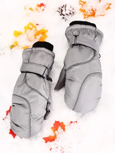 Vista 7 de Boao Snow Mittens Winter Ski Mittens Waterproof Warm Cotton-Lined Gloves for Kids