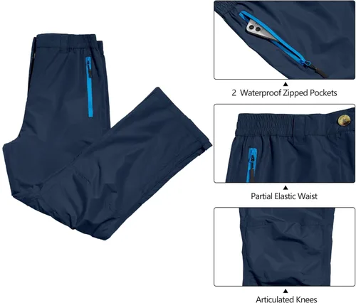 Vista 4 de Little Donkey Andy Pantalones impermeables para mujer, transpirables, ligeros, de secado rápido, resistentes a la lluvia