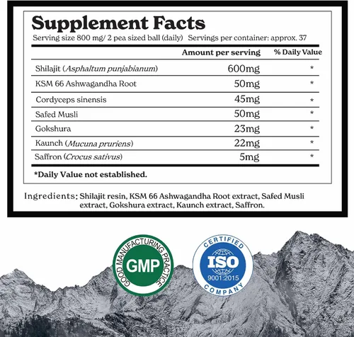 Vista 6 de Better Alt Shilajit puro del Himalaya Gold+(30gm) Mejora la recuperación y aumenta la fuerza Mezcla obtenida a 4,800 m con Ashwagandha, Safed Musli