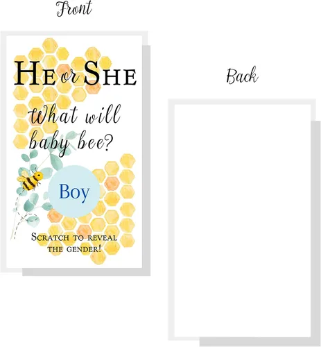 Vista 4 de Boutique Marketing LLC It's A Boy Gender Reveal Tarjetas para raspar Fiesta de revelación de género Juegos de revelación de género con temática