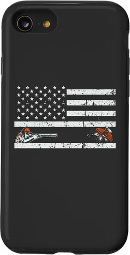 Vista 18 de Funda para iPhone 16 Orgullosa Bandera Americana Retro - Skeet Trap Clay Shotgun Shooting Case